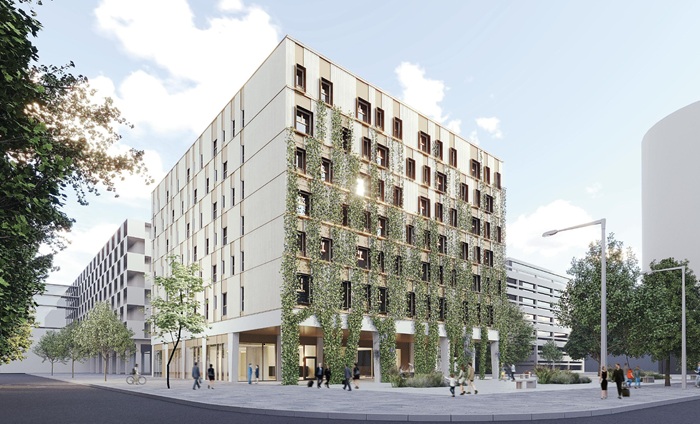 Das Harry’s Home Graz-Smart City. Visualisierung: S. Laub/BWM Designers & Architects